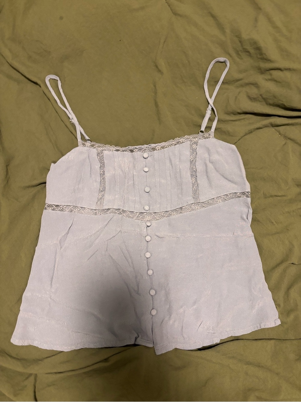 Wild Fable Light Blue Lace-Trim Cami Top